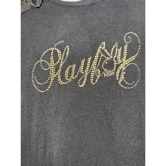 Vintage Playboy Sweater Women’s Size Medium. Black, Open Back. Rare. - Picture 2 of 5